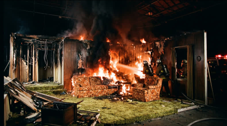 The Exorcist production set fire during filming